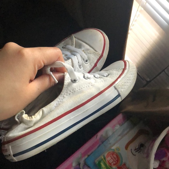 girls white converse size 3